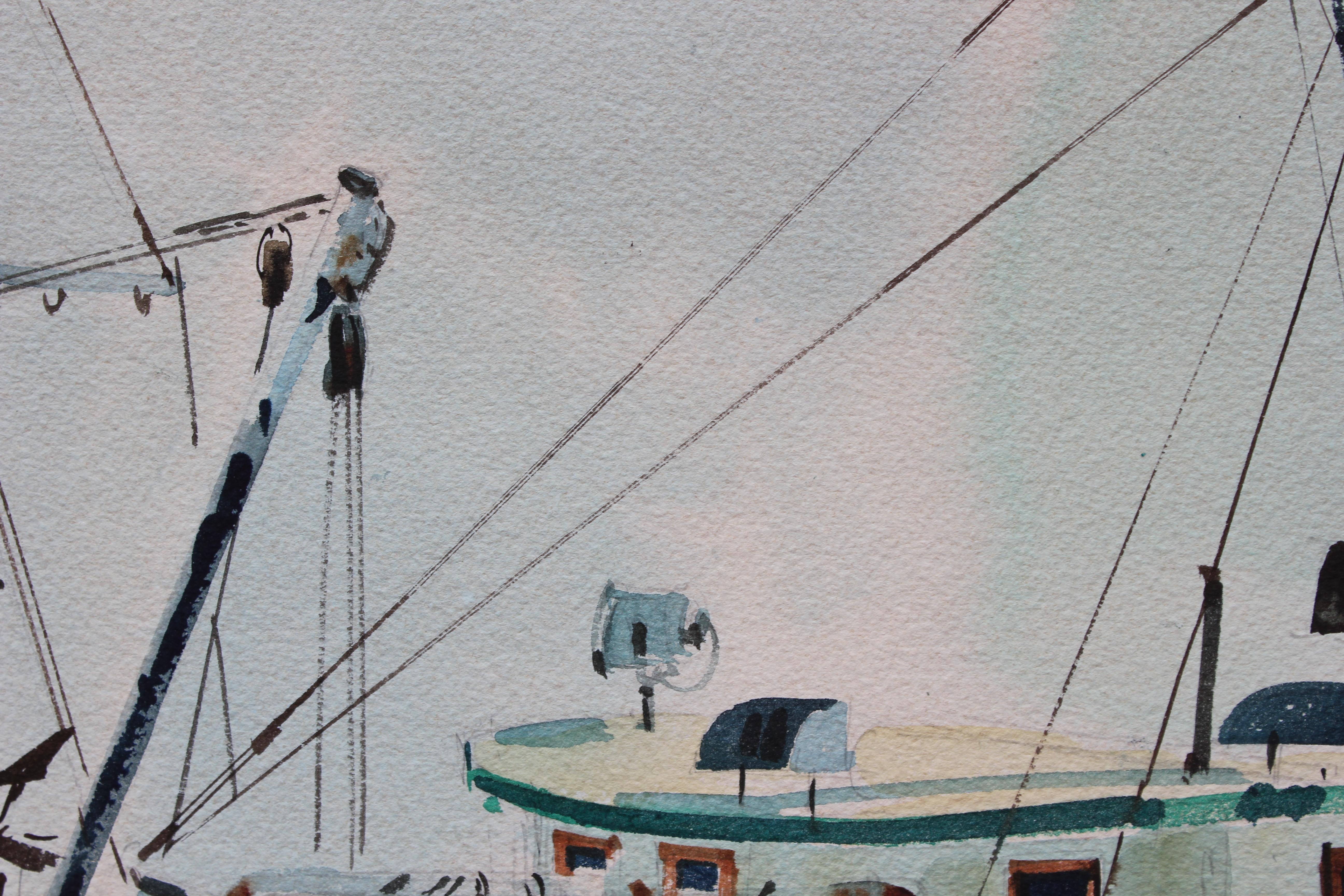 fishing boat watercolor