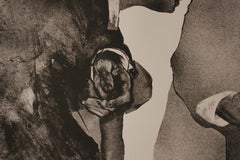 "El Diálogo" Black and White Figurative Lithograph Edition 15/20