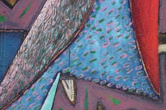 Large Sculptural Cubist Abstract Painting