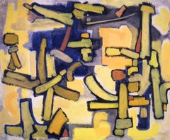 "Yellow Landscape" Cubist Expressionist Landscape Painting