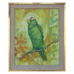 Green Parrot on a Branch