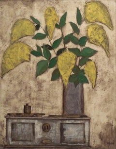 Nature morte florale impressionniste texturée sans titre