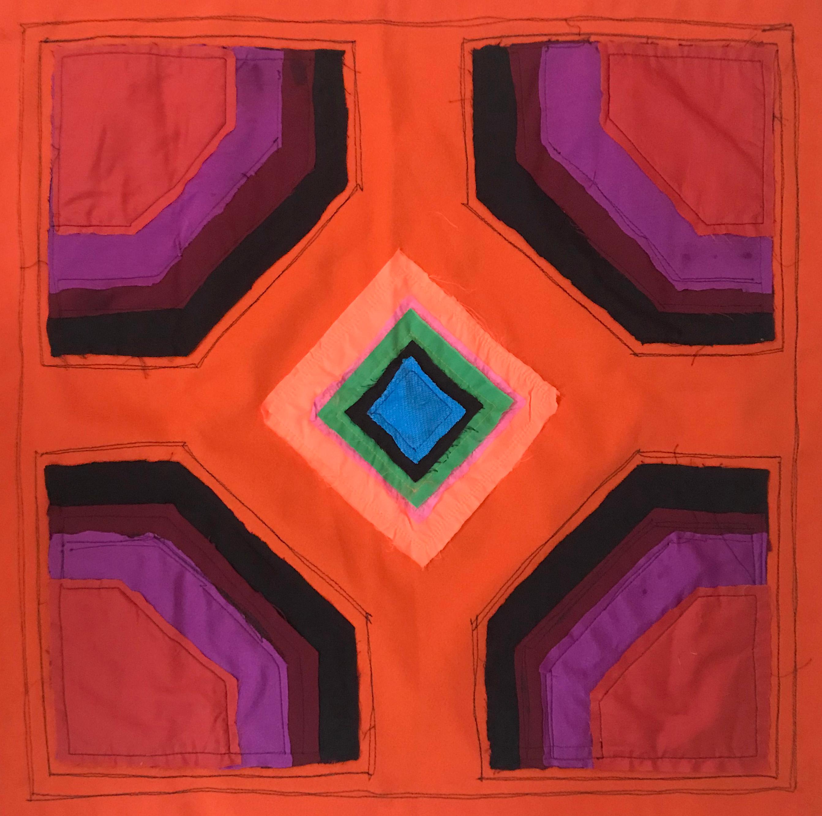 "Geometric" Modern Warm Tonal Tapestry - Art by Bill Condon