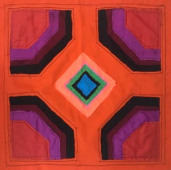"Arazzo moderno caldo e tonale "Geometrico