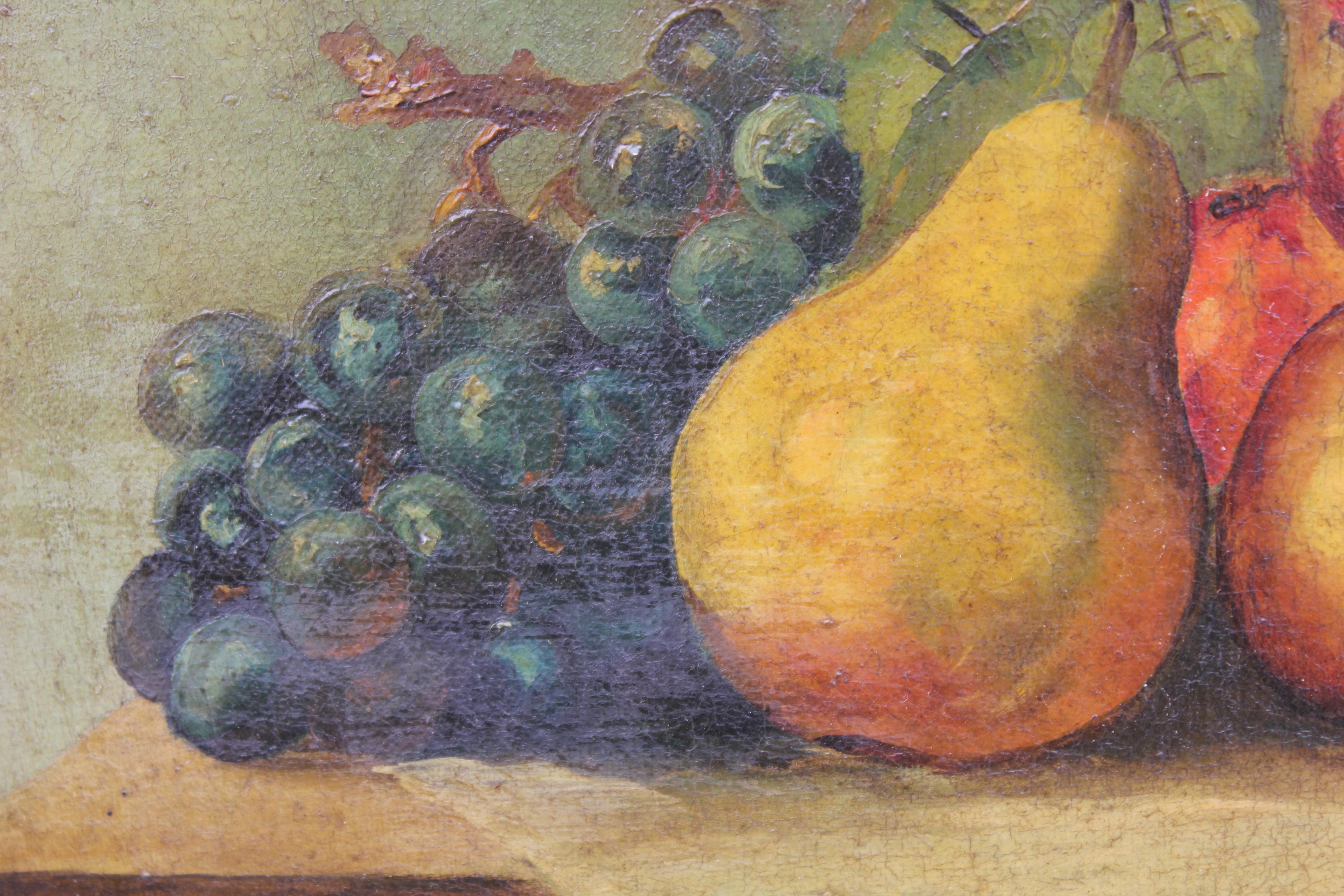 Still Life of Pears with Grapes (Naturalismus), Painting, von M. L. Lord