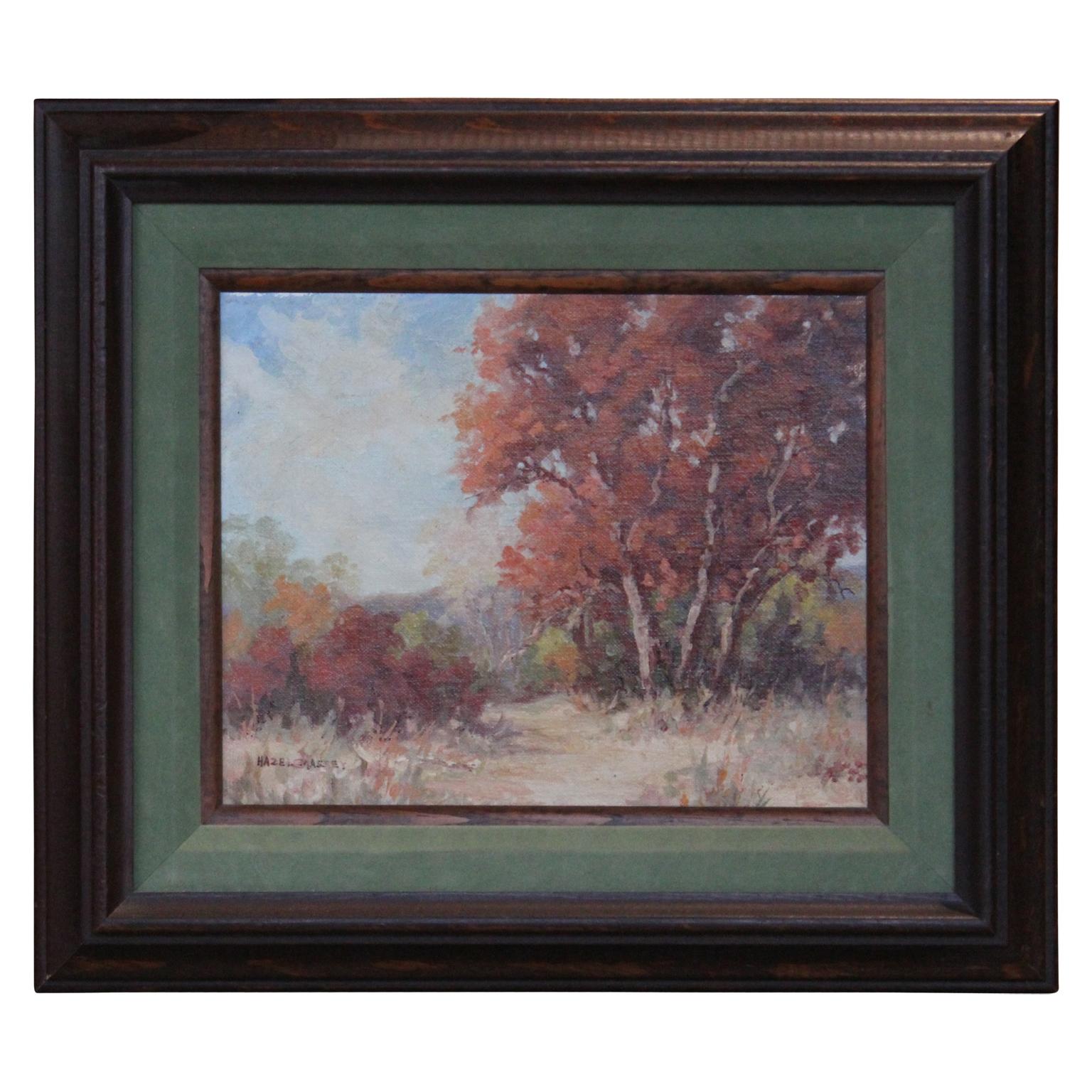 Abstract Painting Hazel Massey - Paysage impressionniste de l'automne