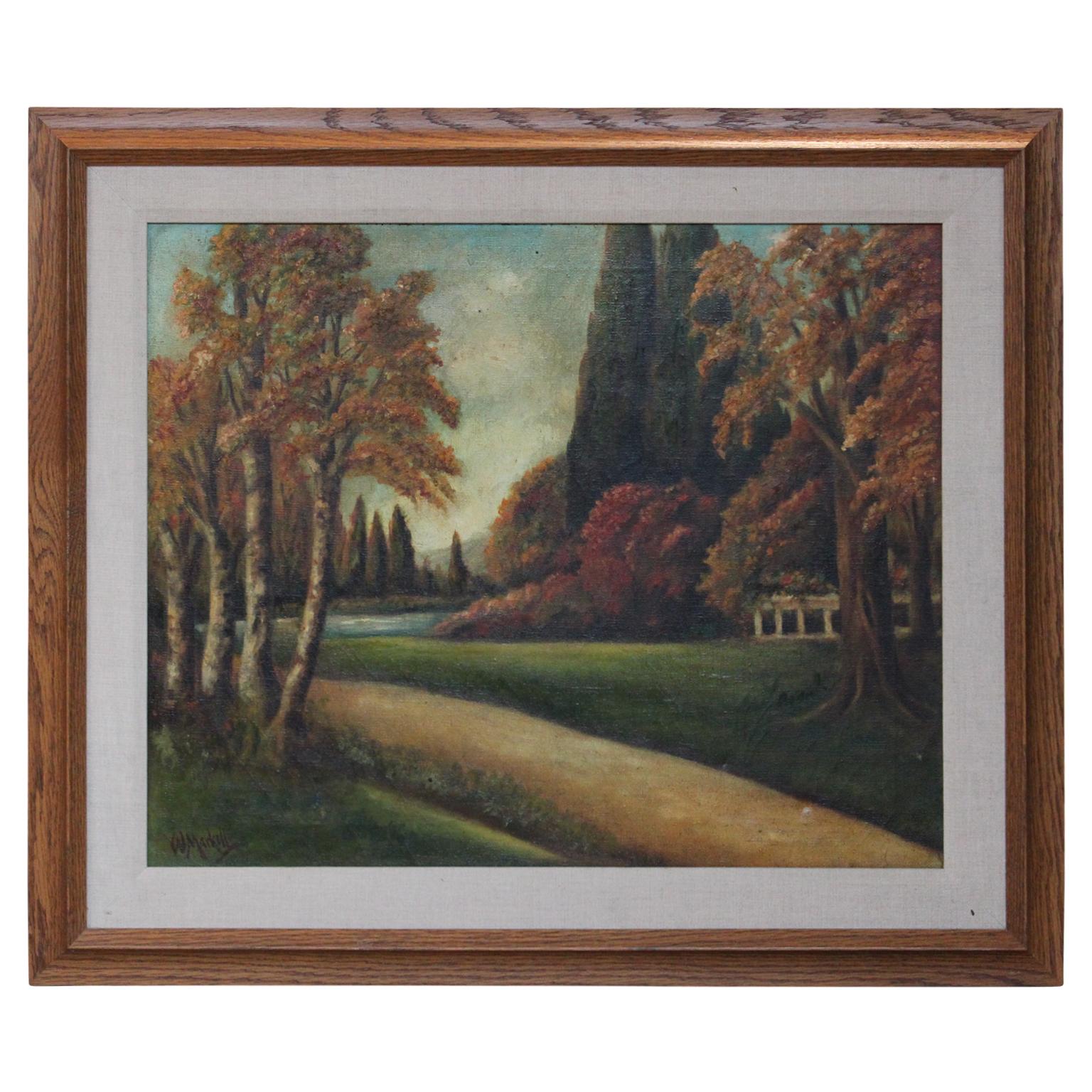 W. Markell Landscape Painting - Fall Landscape with Pathway