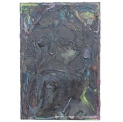 Großes expressionistisches Gemälde ""Schwarzer Geister" von Impasto
