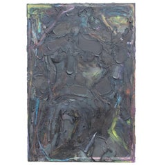 Großes expressionistisches Gemälde ""Schwarzer Geister" von Impasto 