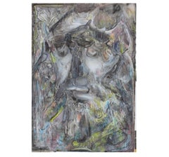 Expressionistisches Impasto-Gemälde „Grey Prophet“