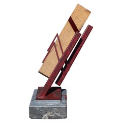 "After the Beginning and Before the End" Wood and Metal Geometric Sculpture