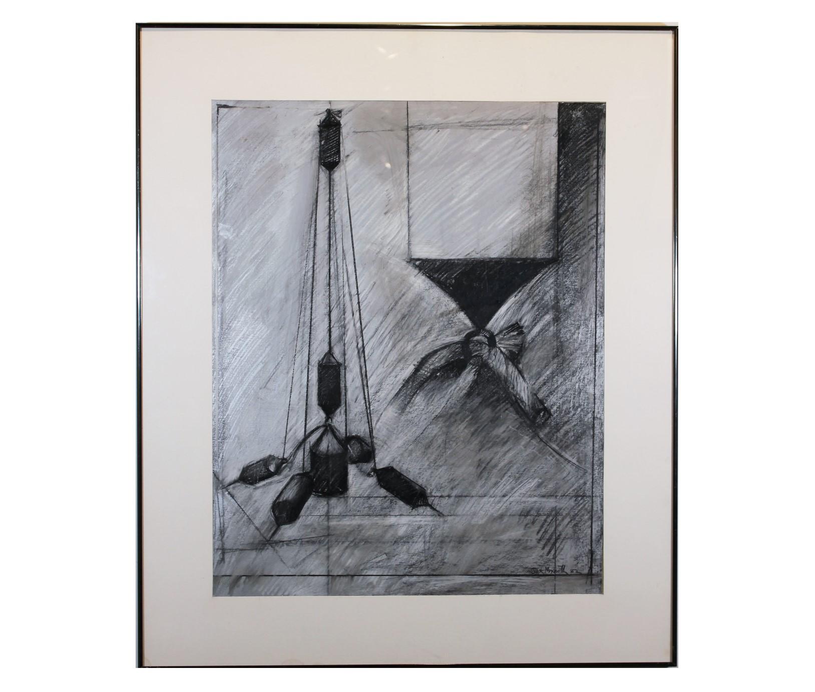 Jack Maxwell Abstract Drawing - Mechanical Surrealist Sketch