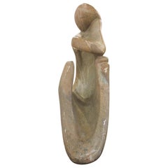 Seated Thinking Women in a Long Dress