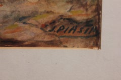 Early Watercolor Painting of Redwood Forest in California