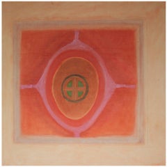 Abstract Red Geometric with Green Hits