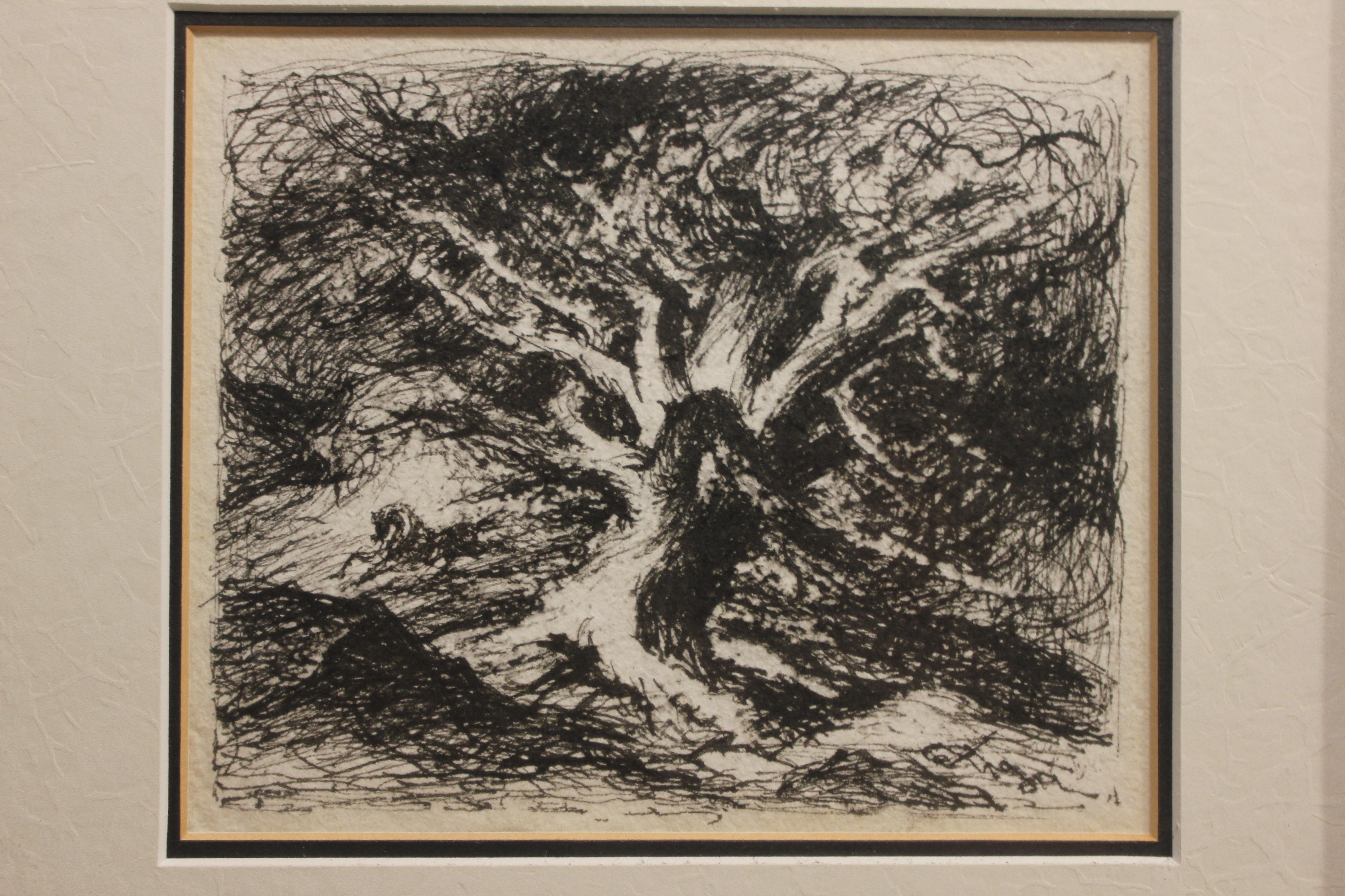 Study of a Tree Ink Drawing - Art by Gustav Rehberger
