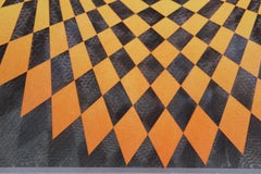 Pop Art géométrique orange sur acrylique