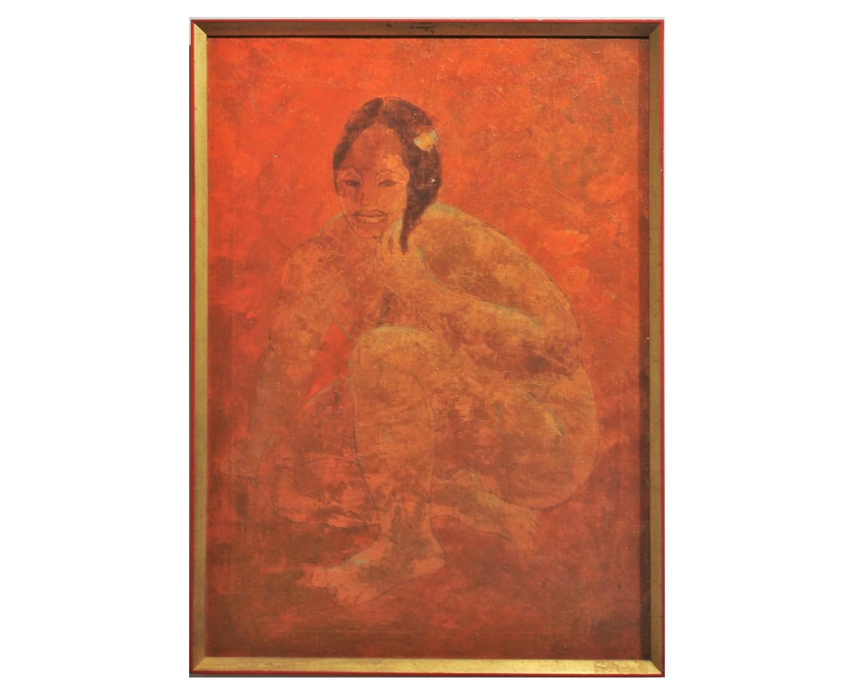 Dior Cruz Portrait Painting - Tahitian Women Painted in Red