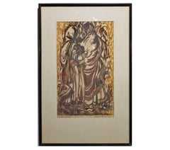 "Indian Women" Brown Tonal Lithograph Edition 7 of 15