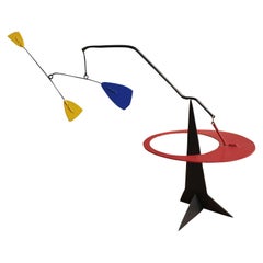 Primary Colored Geometric Kinetic Sculpture/ Stabiles