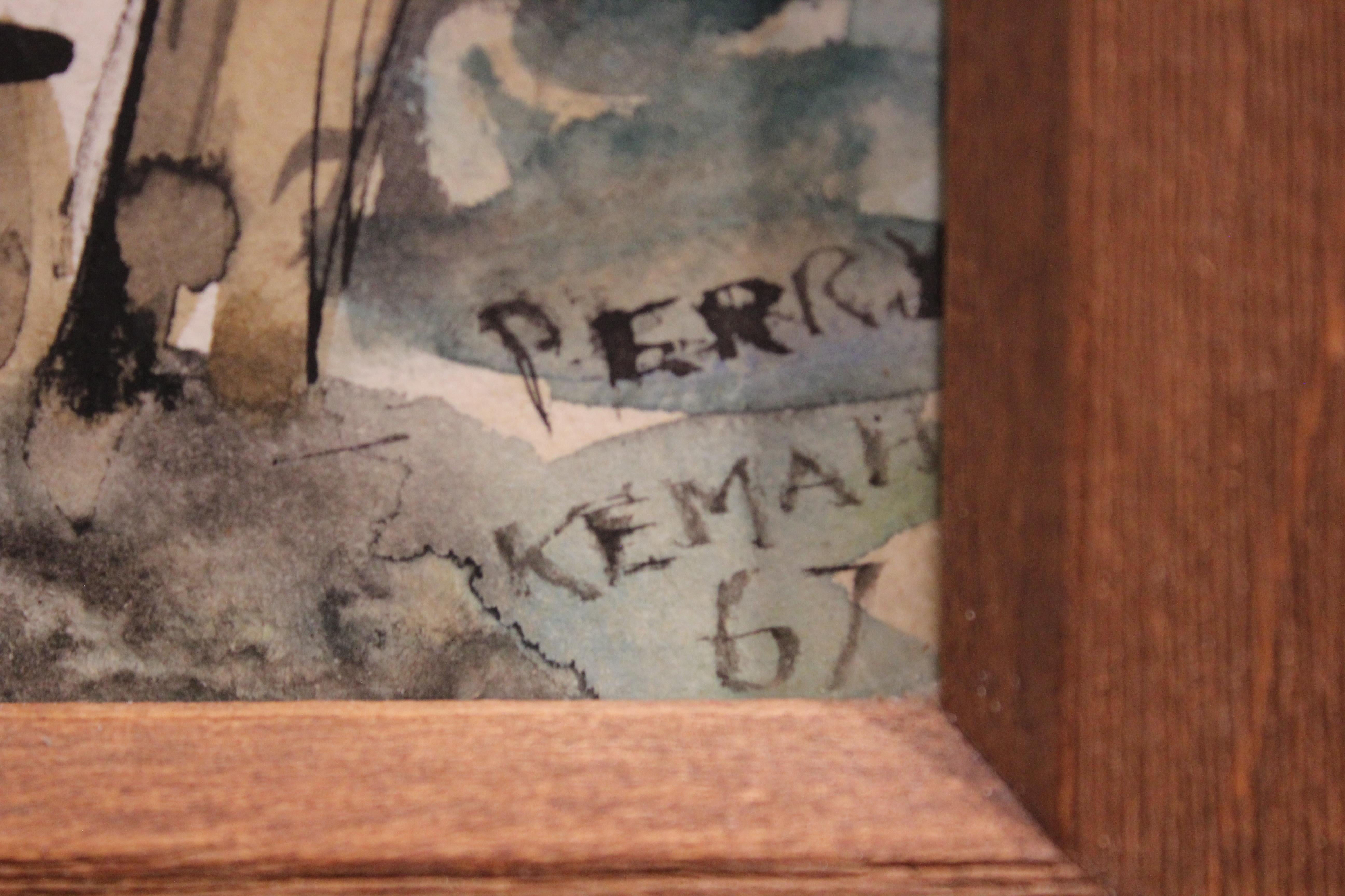 Paysage marin « Kemah » avec bateaux au quai - Art de Perry