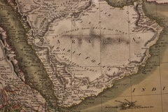 Arabia Hand Painted Map Engraving From "New and Correct English Atlas"
