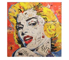 "Blonde is the New Black" Pop Art Assemblage Portrait of Marilyn Monroe 