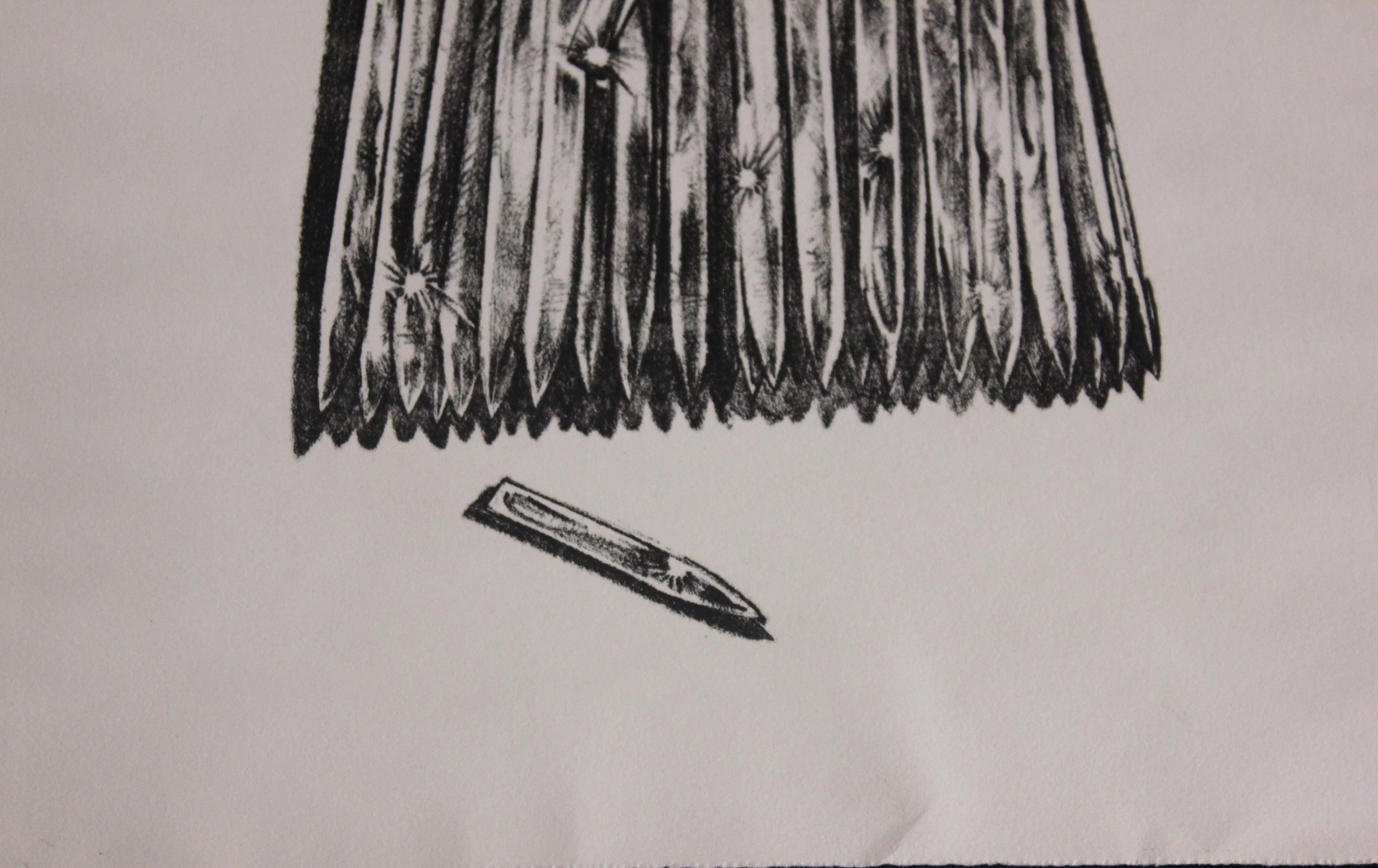 Dessin surréaliste d'un balai dans le style d'Avigdor Arikha - Surréalisme Art par Unknown