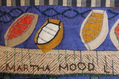 "Harbor Front" Folk Cityscape Tapestry