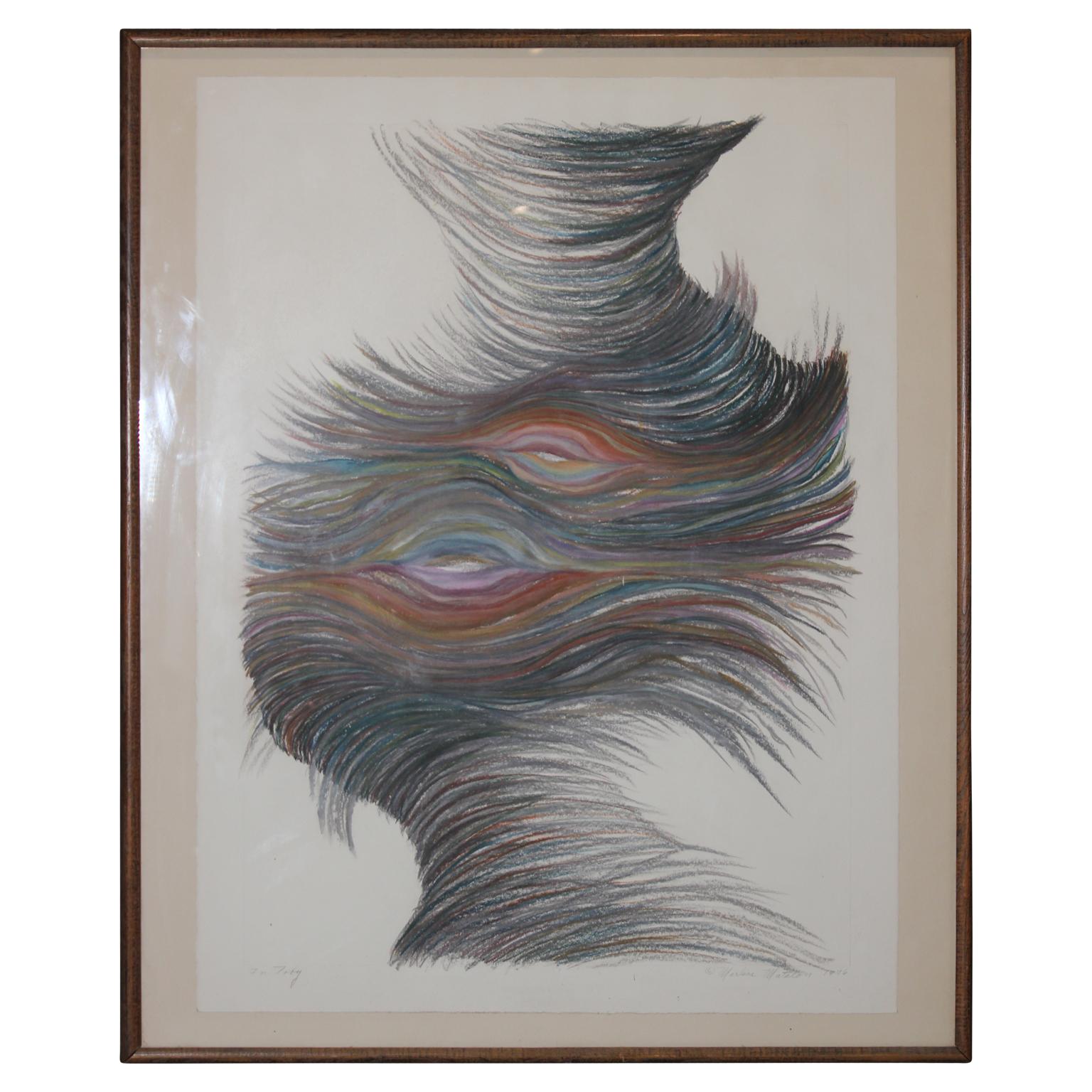 Abstract Feather Like Drawing For Toby Topek - Art by Marlene Matalon