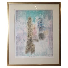 Vintage "Minage" Contemporary Abstract Lithograph
