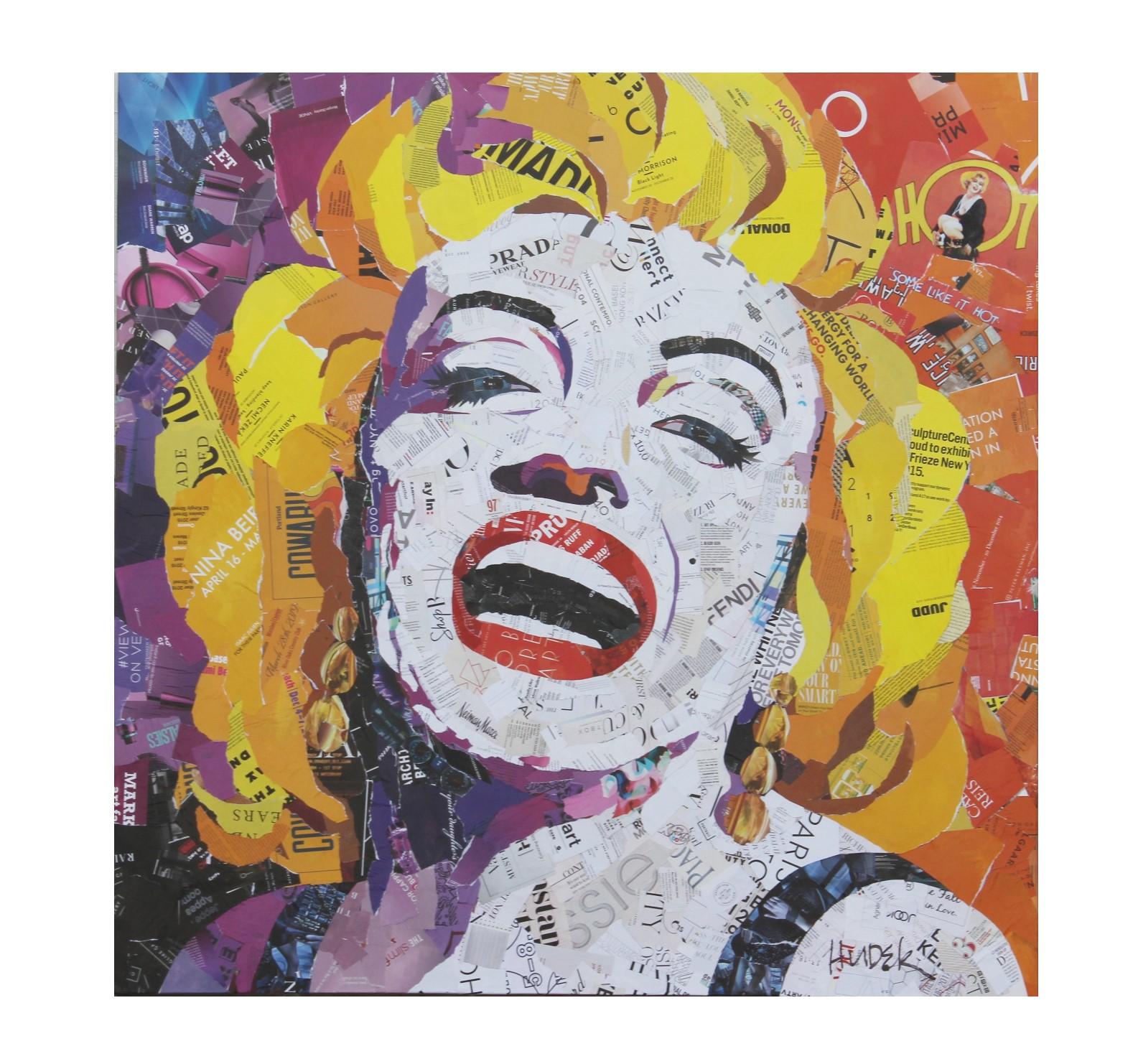 Colorful Pop Assemblage Portrait of Marilyn Monroe - Art by Jim Hudek