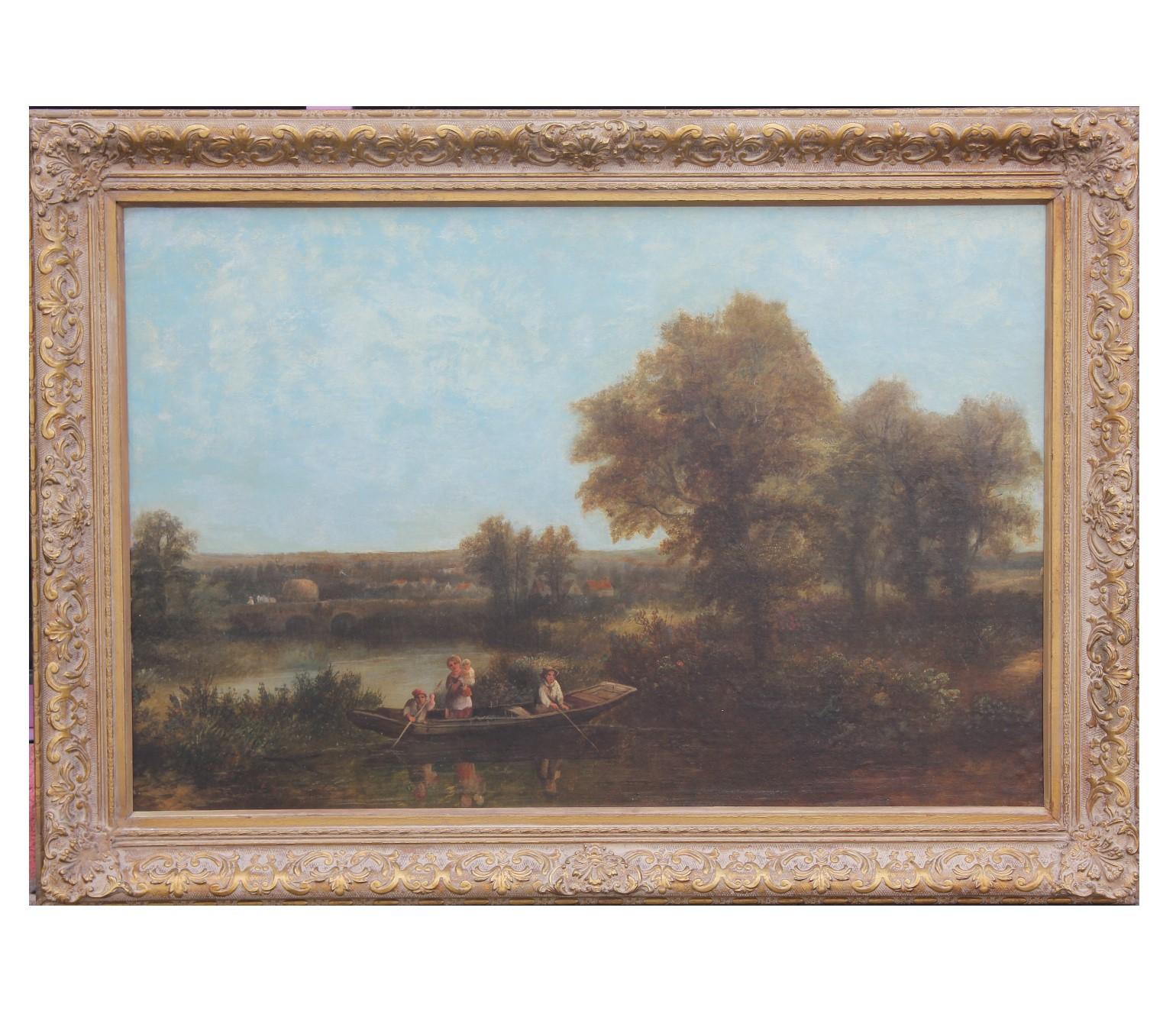 Naturalistic Landscape with Figures on a Boat