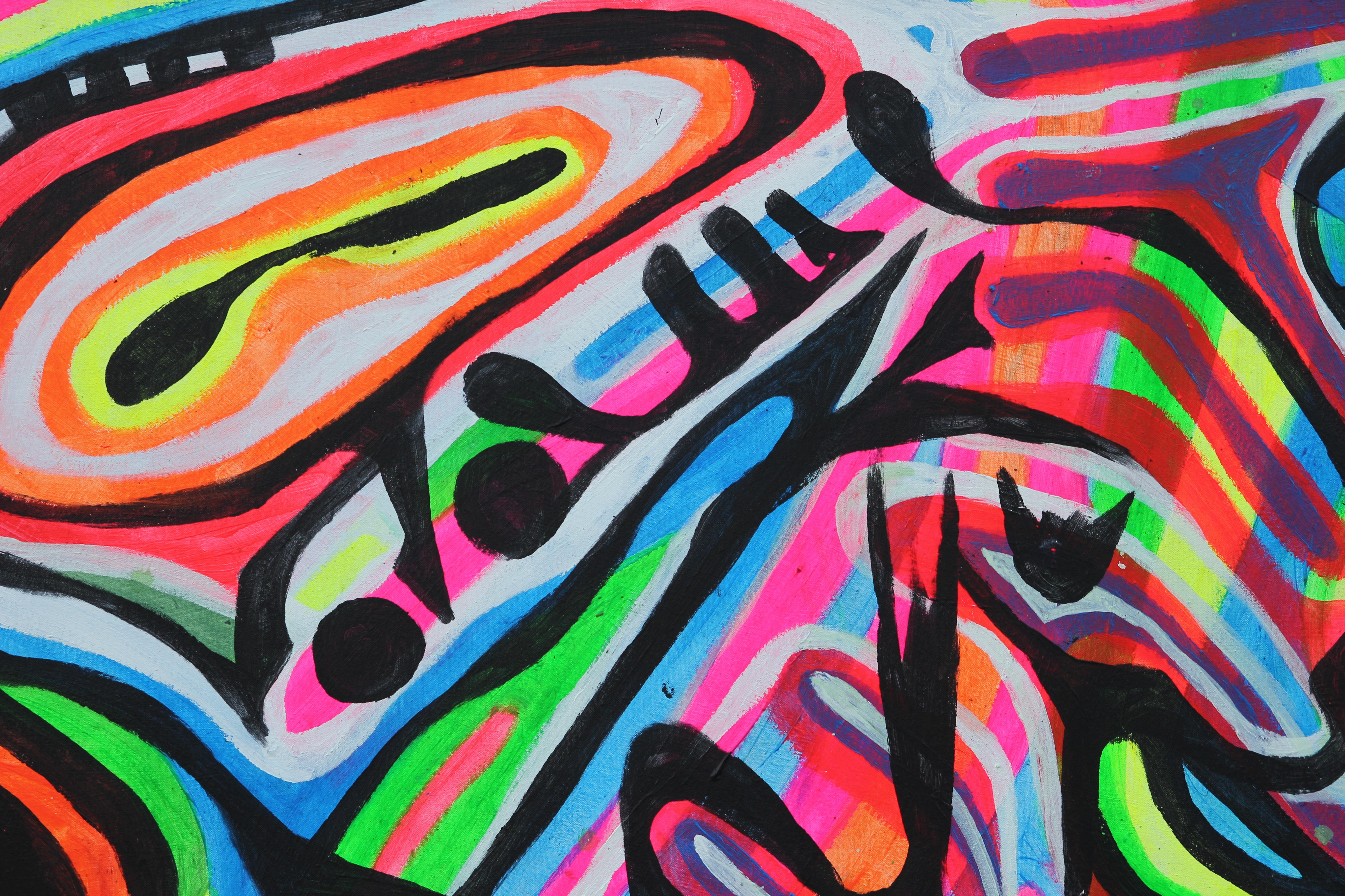 Large Contemporary Neon Street Art Painting 1