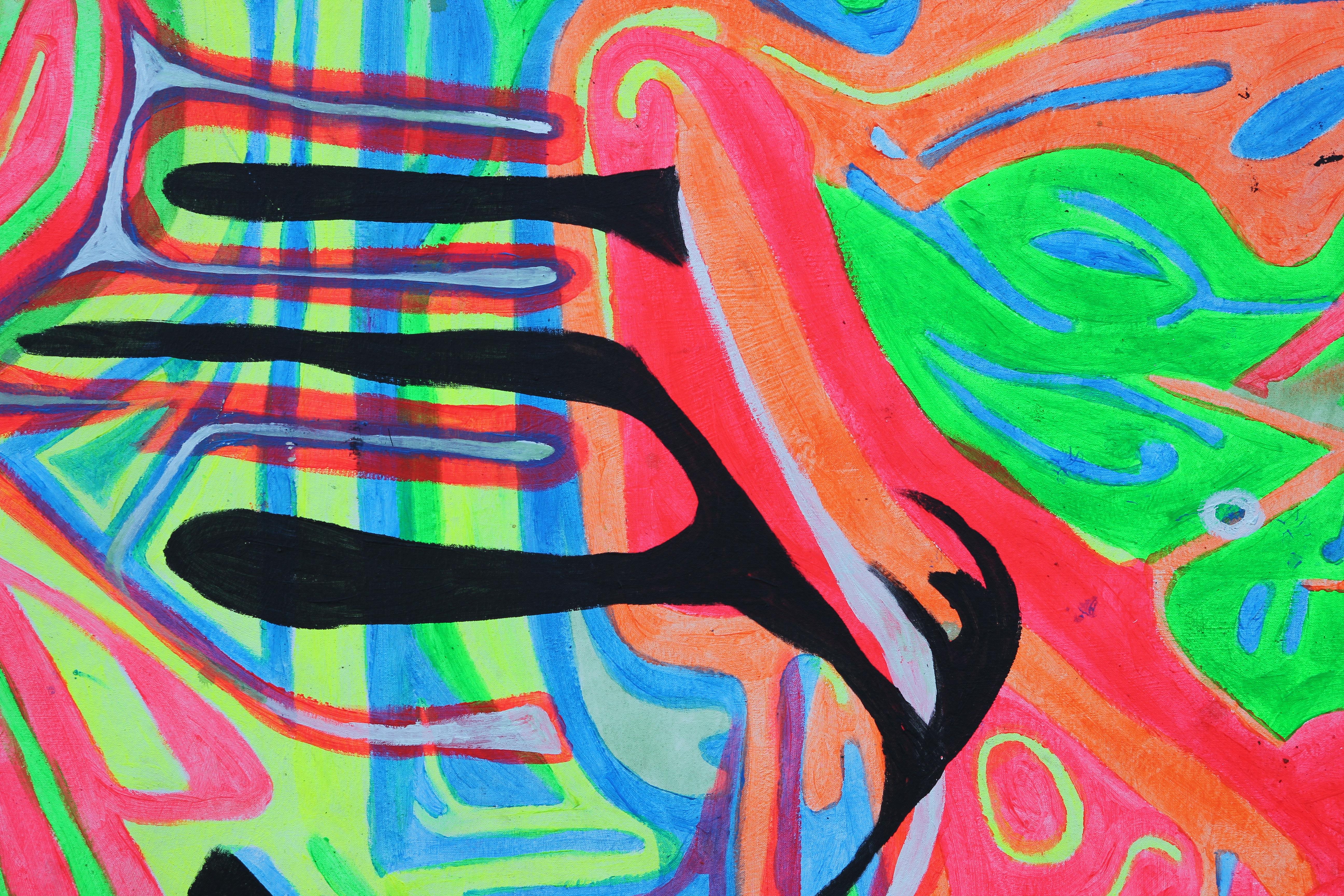Large Contemporary Neon Street Art Painting 2
