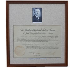 Sceau présidentiel avec document signé Calvin Coolidge