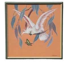 Naturalistic Cockatoo with Butterfly Painting