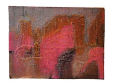 Abstract Expressionist Pink Landscape Painting