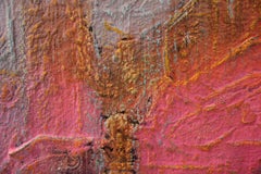Abstract Expressionist Pink Landscape Painting