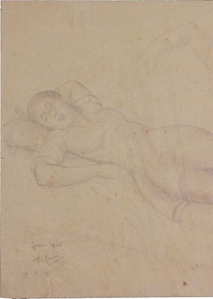 Estudio a lápiz de una mujer reclinada