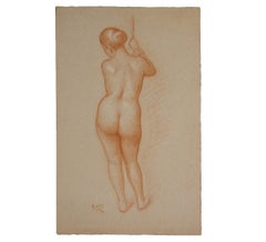 Étude naturaliste d'une femme nue debout