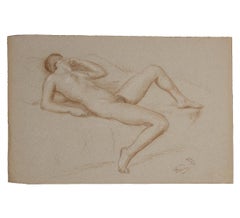 Naturalistic Nude Laying on Bed Study