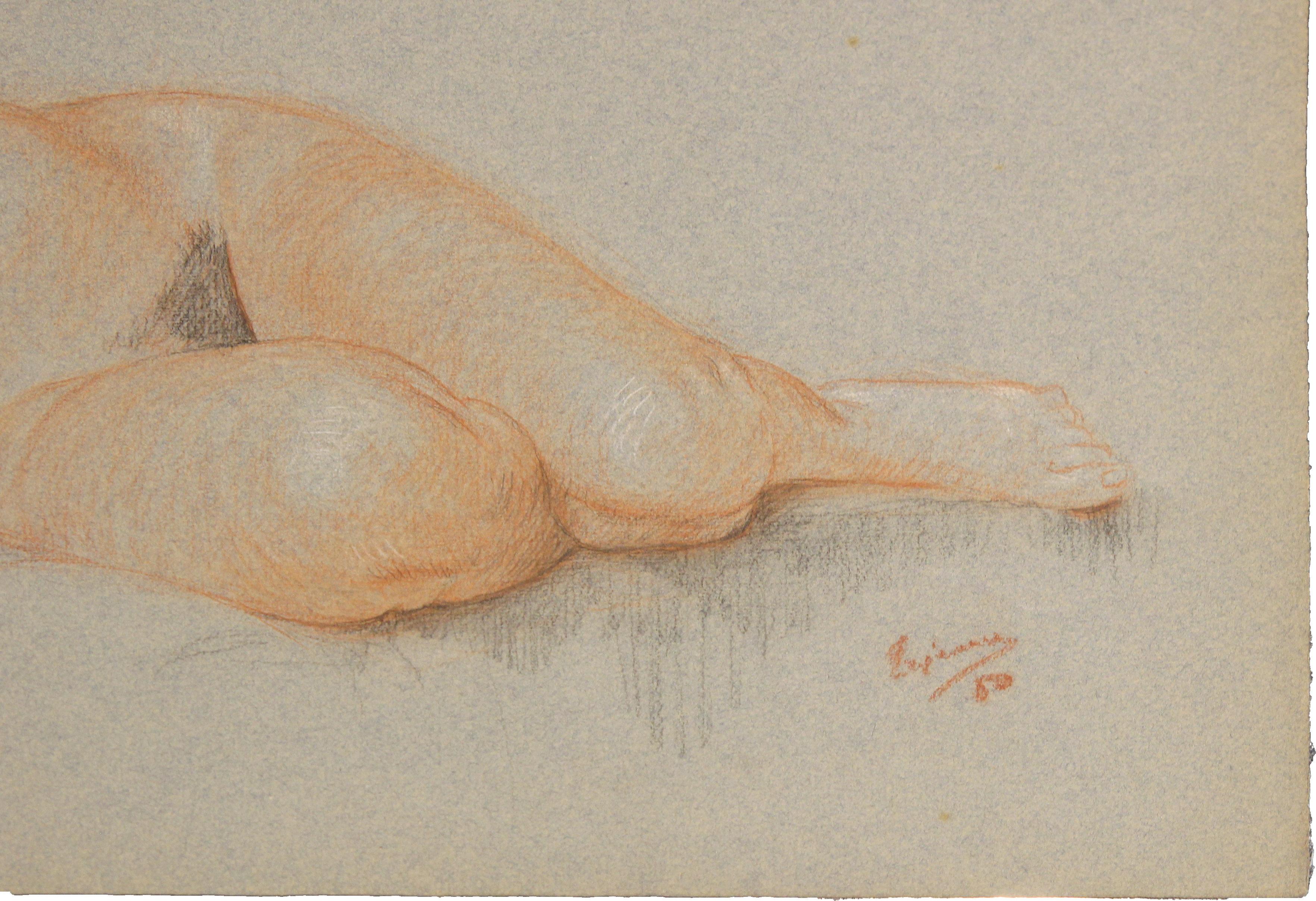 Klassische Studie einer liegenden, nackten Frau (Naturalismus), Art, von Emile Lejeune