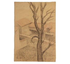 Early French Townscape with Tree