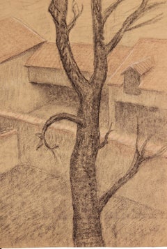 Early French Townscape with Tree