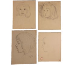 Antique Collection of Girl Portrait Studies