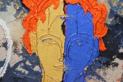 Contemporary Impasto Two Toned Portrait of a Woman