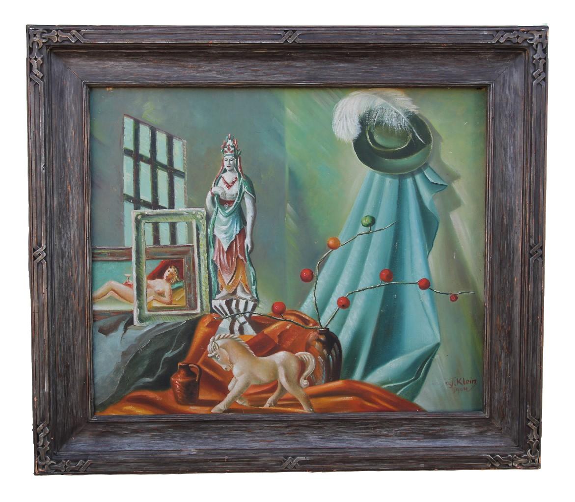 Dr. Joseph Klein Still-Life Painting - Naturalistic Early Still Life Painting in a Newcomb Macklin Frame