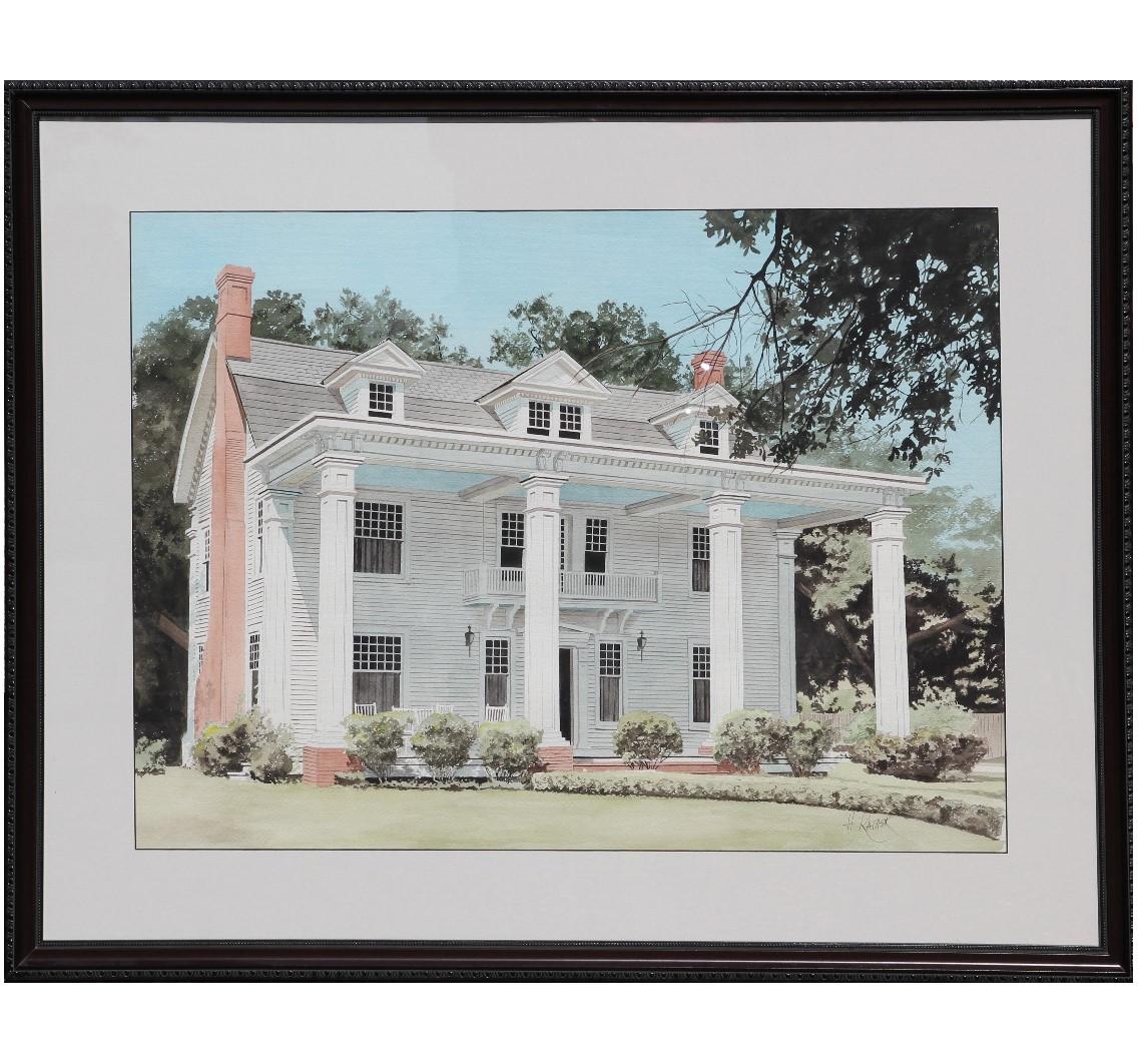 Herb Rather Landscape Art - Galveston House Architectural Landscape View 