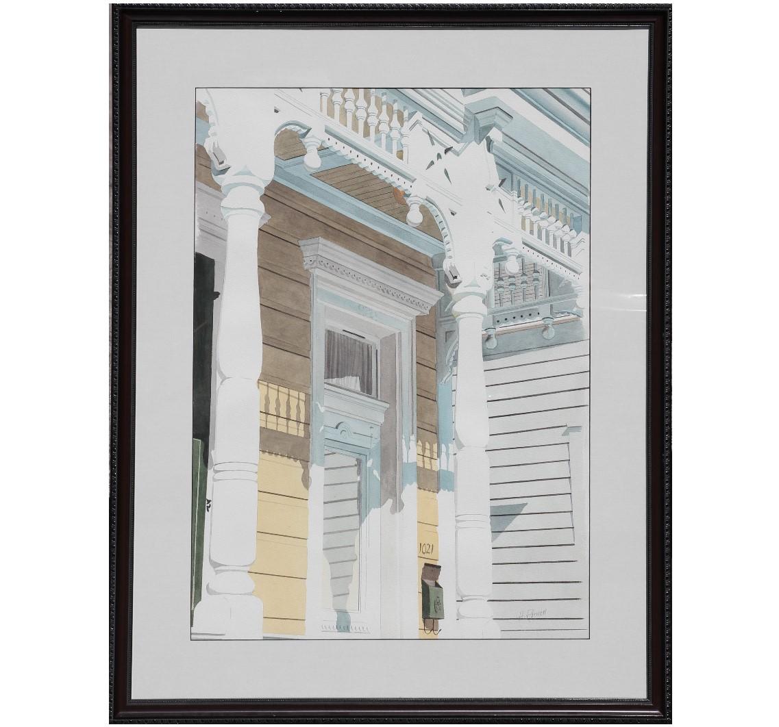Naturalistic Architectural Painting of a House in Galveston